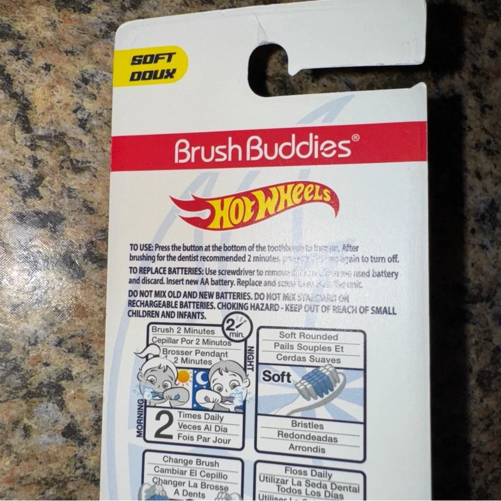 Hot Wheels Kids Dental Care Set Blue toothpaste electric sonic brush flossers